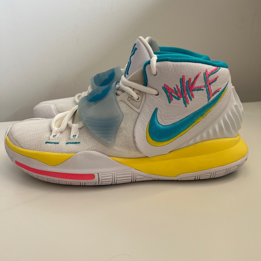 Nike Kyrie 6 Neon Graffiti Yellow Blue Pink BQ4630-101 Mens Basketball Shoes